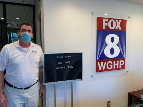 GTCC's Warren Crow stands in WGHP offices.